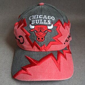 VINTAGE Chicago Bulls Shockwave USED Hat (Velcroback, Drew Pearson, TS-PRO) PM